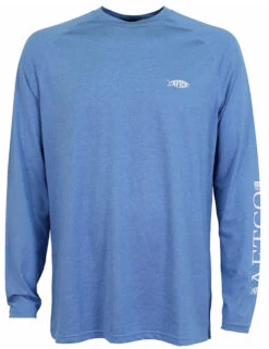 Aftco Yurei Performance Long Sleeve Shirt - Nautical Blue Heather - L