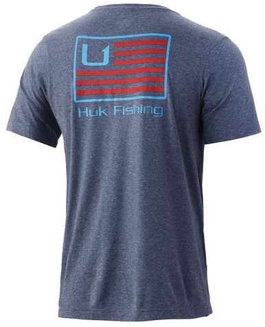 Huk And Bars T-Shirt - Sargasso Heather - 2X-Large