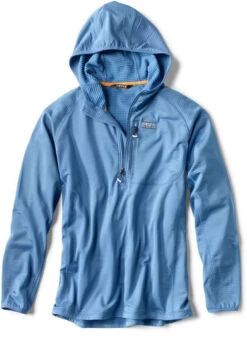 Orvis Horseshoe Hills 1/4 Zip Hoodie - River Blue